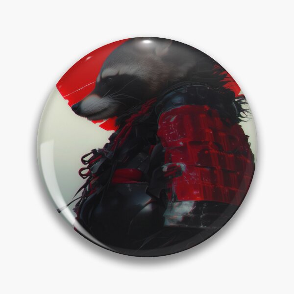 Item preview, The Shadow Raccoon - Crimson Eclipse - Graphic Samurai Art designed and sold by Nostosalgos.