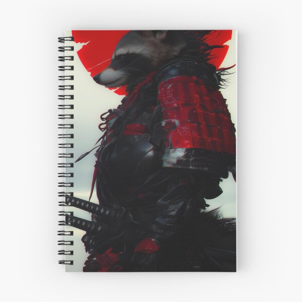 Item preview, The Shadow Raccoon - Crimson Eclipse - Graphic Samurai Art designed and sold by Nostosalgos.