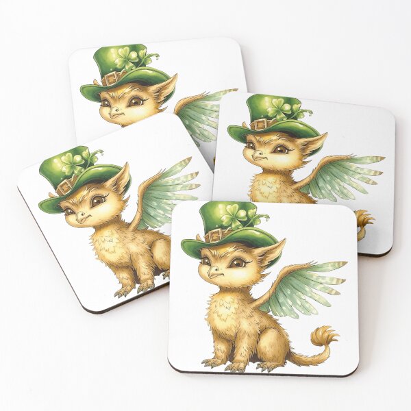 Item preview, Cute Baby Griffin in Leprechaun Hat St Patricks Day Watercolor designed and sold by AQUILAKREO.