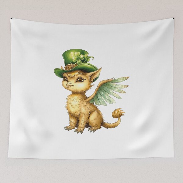 Item preview, Cute Baby Griffin in Leprechaun Hat St Patricks Day Watercolor designed and sold by AQUILAKREO.