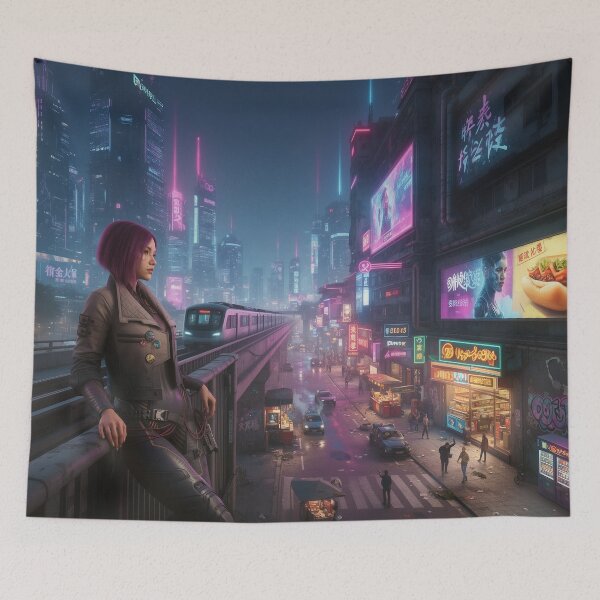 Item preview, Cyberpunk Night City, Songbird thinks about the future designed and sold by aykiradesigns.