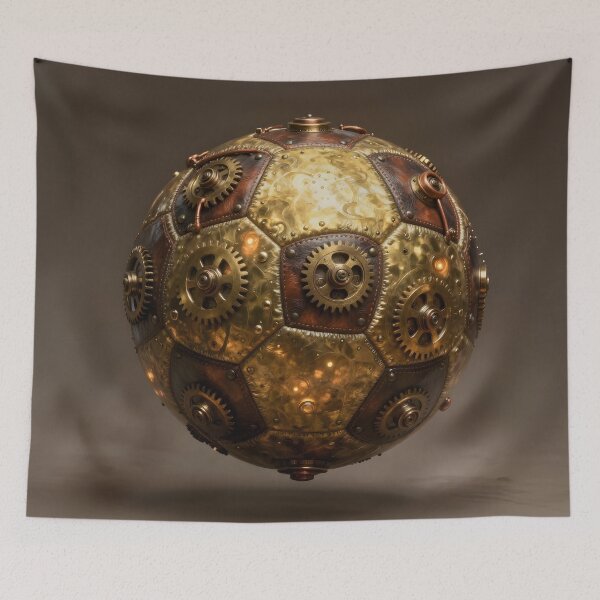 Item preview, Industrial Steampunk Soccer Ball – Vintage Football Aesthetic designed and sold by Marcu Ioachim.