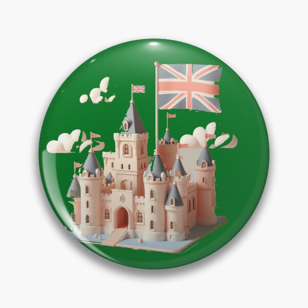 Item preview,  3D Castle Label – UK Flag Minimal Art, designed and sold by PaintMeWorld.