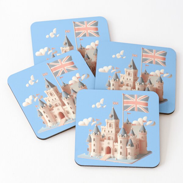 Item preview,  3D Castle Label – UK Flag Minimal Art, designed and sold by PaintMeWorld.
