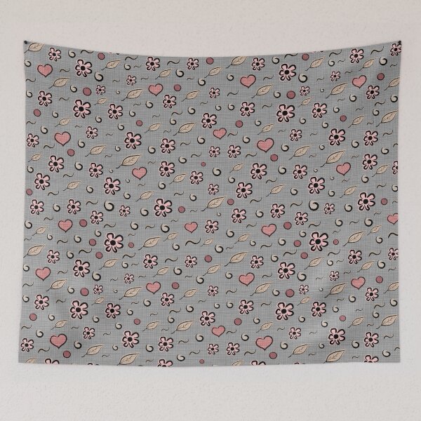 Item preview,  Cute Doodle Floral Seamless Pattern with Hearts and Texture designed and sold by SylvieVibes.