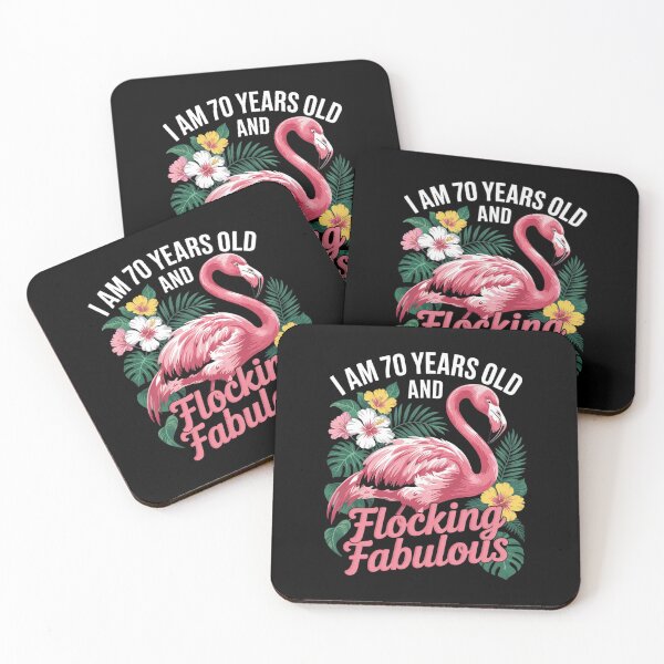 Item preview, I am 70 Years Old & Flocking Fabulous 70th Birthday Flamingo designed and sold by joyouartArt.