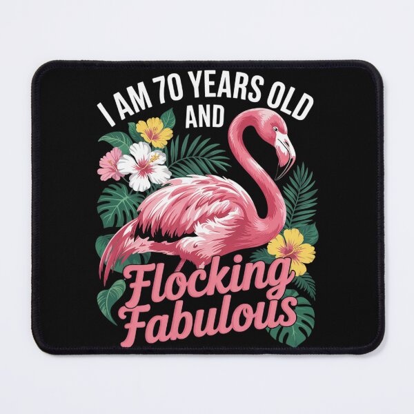 Item preview, I am 70 Years Old & Flocking Fabulous 70th Birthday Flamingo designed and sold by joyouartArt.