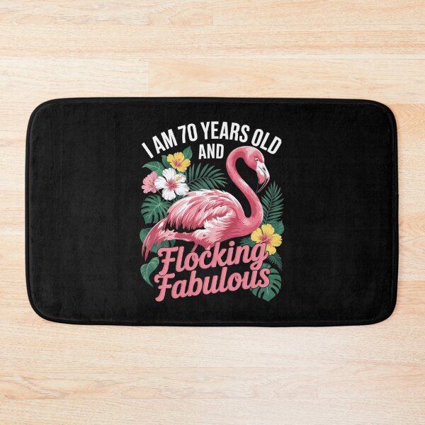 Item preview, I am 70 Years Old & Flocking Fabulous 70th Birthday Flamingo designed and sold by joyouartArt.