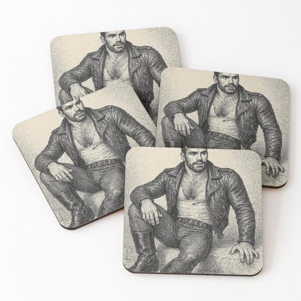Item preview, 1950s Vintage Black & White Tom of Finland Tribute Cool Rider Gay Pride Graphic Design designed and sold by ItsAKinkThing.