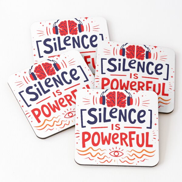 Item preview, Silence Is Powerful Typography Shirt – Mindfulness Quote with Brain Headphones Graphic designed and sold by InkSpireSport.