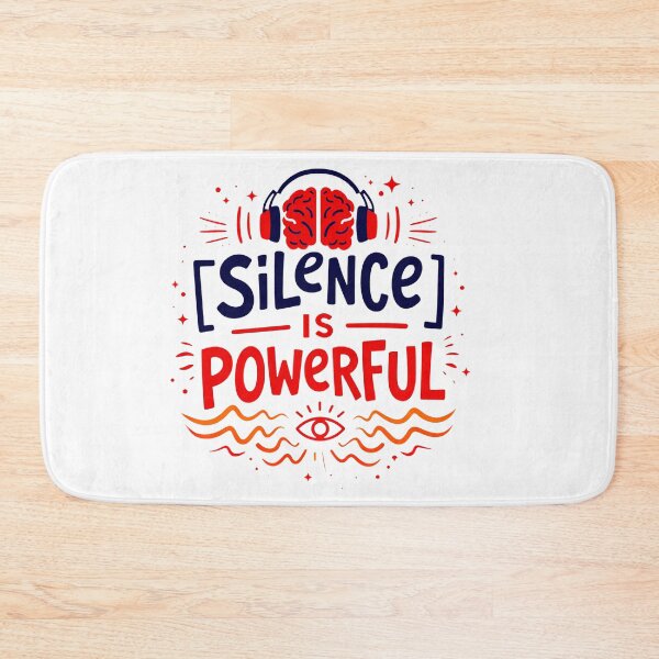 Item preview, Silence Is Powerful Typography Shirt – Mindfulness Quote with Brain Headphones Graphic designed and sold by tee.crush.