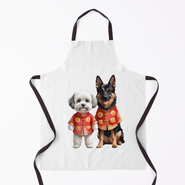 Item preview, Maltipoo and German Shepherd Lunar New Year Dogs designed and sold by Kedspicedesign.