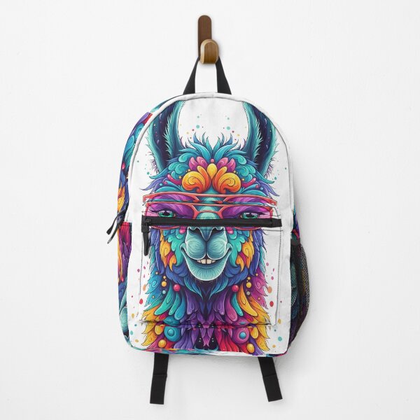Item preview, Psychedelic Llama with Glasses – Colorful Pop Art Animal Portrait designed and sold by R-B-Colors.