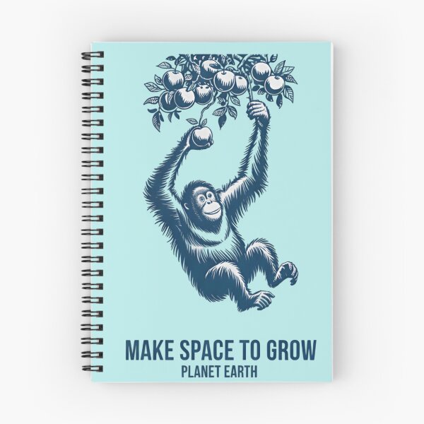 Item preview, Vintage Orangutan Make Space To Grow T-Shirt - Retro Nature Wildlife Conservation Graphic - Planet Earth Aesthetic designed and sold by ZyxDes.