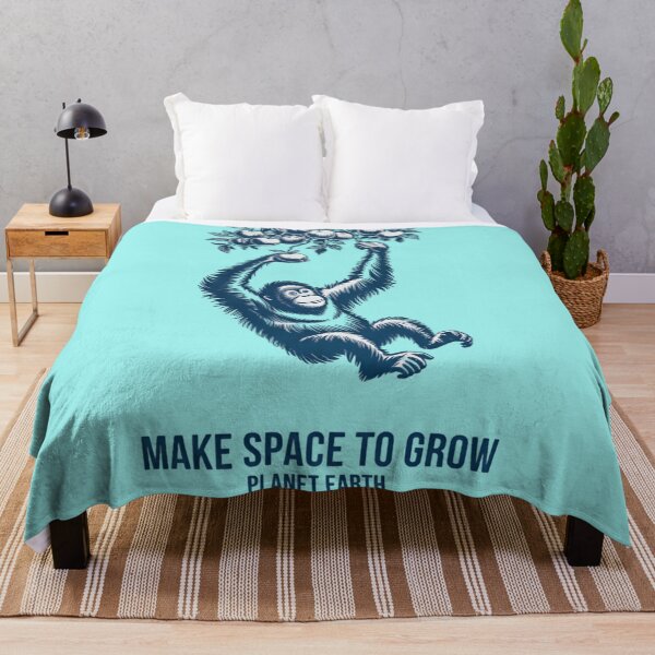 Item preview, Vintage Orangutan Make Space To Grow T-Shirt - Retro Nature Wildlife Conservation Graphic - Planet Earth Aesthetic designed and sold by ZyxDes.