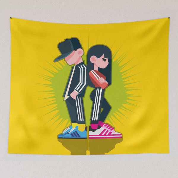 Item preview, Sad Hip Hop Couple Back to Back designed and sold by Arte Cartoon From TagTeam Group.