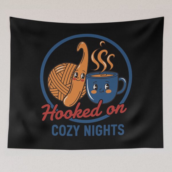 Item preview, Crochet Lover Hooked On Cozy Nights Funny designed and sold by LuminOrb.