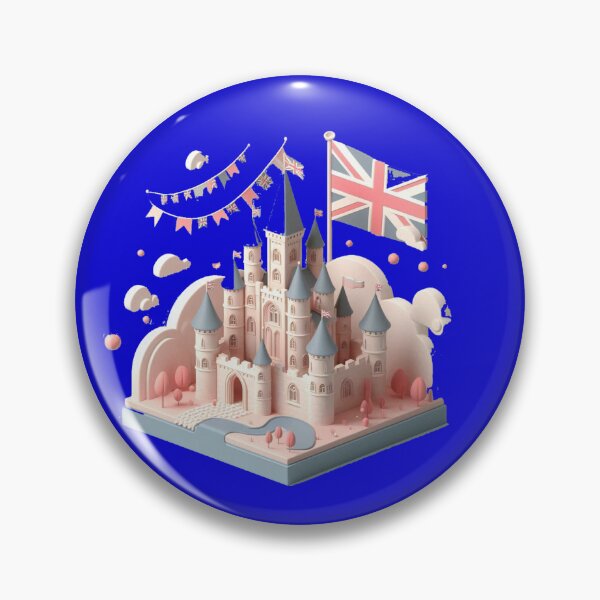 Item preview, 3D Castle Label – UK Flag Minimal Art, designed and sold by PaintMeWorld.