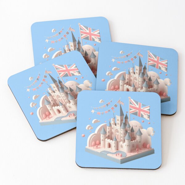 Item preview, 3D Castle Label – UK Flag Minimal Art, designed and sold by PaintMeWorld.