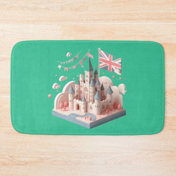Item preview, 3D Castle Label – UK Flag Minimal Art, designed and sold by PaintMeWorld.