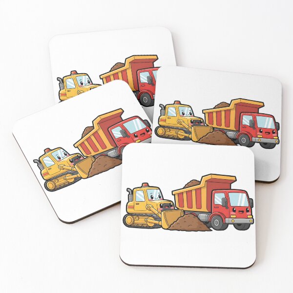 Item preview, Cute Bulldozer and Dump Truck designed and sold by 4AGift.