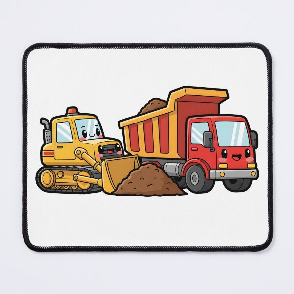 Item preview, Cute Bulldozer and Dump Truck designed and sold by 4AGift.