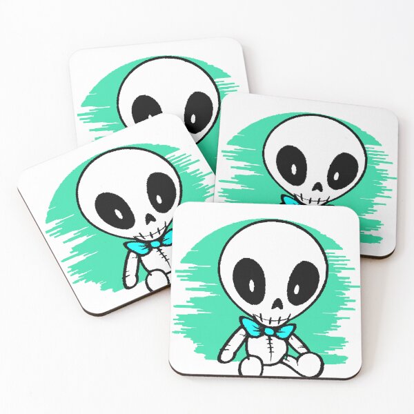 Artikelvorschau, Skelett Stoffpuppe – Gruseliges Kawaii Design | Niedliche Kunst mit grünem Hintergrund entworfen und verkauft von AstronautMerch.