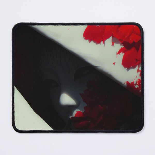 Item preview, The Crimson Bloom - Crimson Eclipse - Surreal Floral Portrait designed and sold by Nostosalgos.