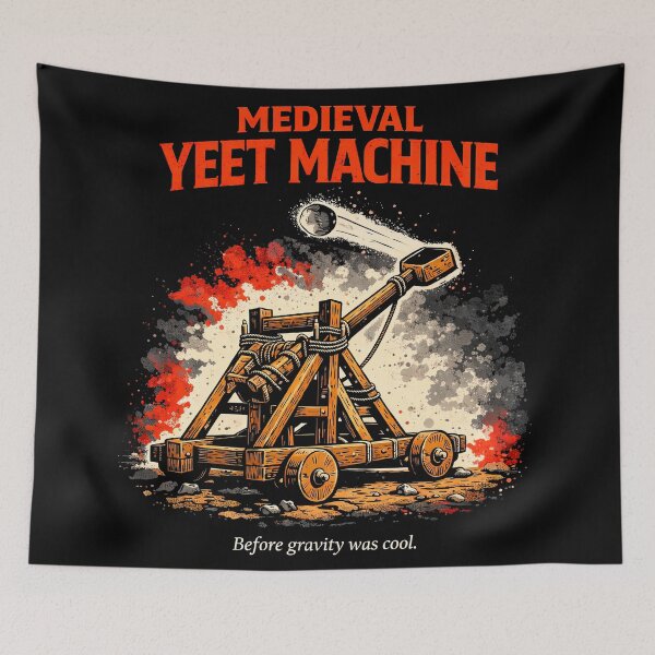 Item preview, Medieval Catapult Yeet Machine Meme designed and sold by Retr0Tshirts.