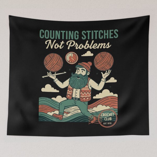 Item preview, Counting Stitches Not Problems Funny Crochet Club designed and sold by LuminOrb.