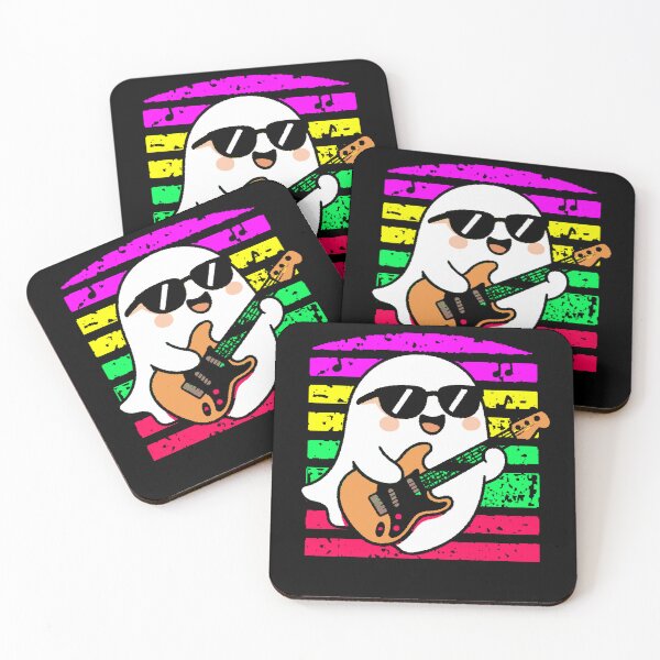 Item preview, Cute Ghost Playing Guitar – Funny Spirit Wearing Sunglasses | Cute Musical Halloween Art designed and sold by AstronautMerch.