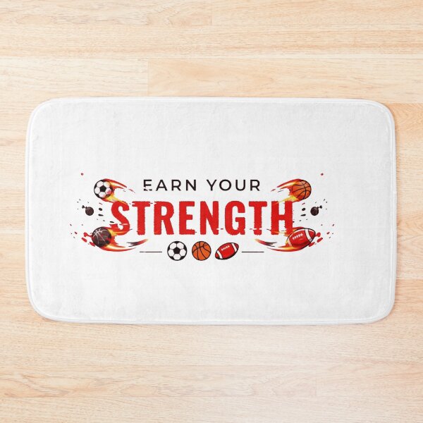 Item preview, Earn Your Strength Motivational Sports Quote Minimal Typography designed and sold by InkSpireSport.