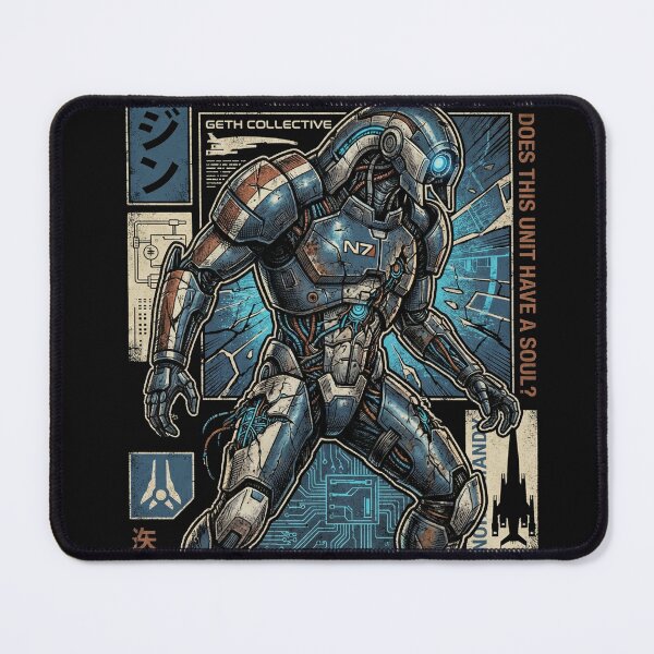 Item preview, Legion Mass Effect Geth Consensus Platform Mobile Unit Normandy Does This Unit Have A Soul Reaper Code Fan Art Portrait Poster T-Shirt Sticker Print Gift designed and sold by Senpaiwaves.
