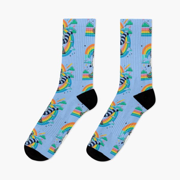 Item preview, Roller Raccoon – Rainbow Skater Vibes designed and sold by Dogandesighn.
