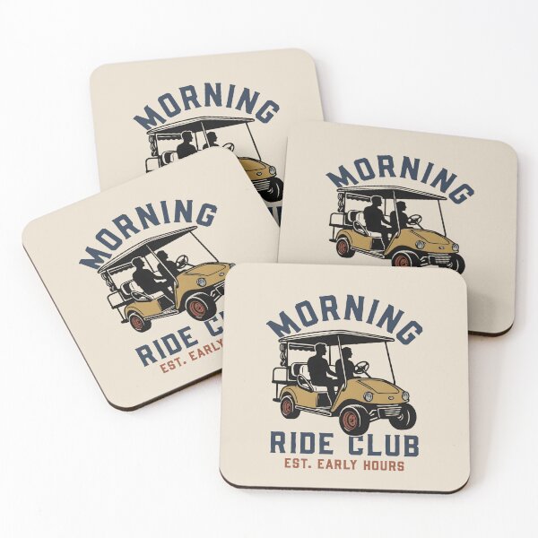 Item preview, Morning Ride Club Est. Early Hours – Vintage Golf Cart designed and sold by dudelinart.