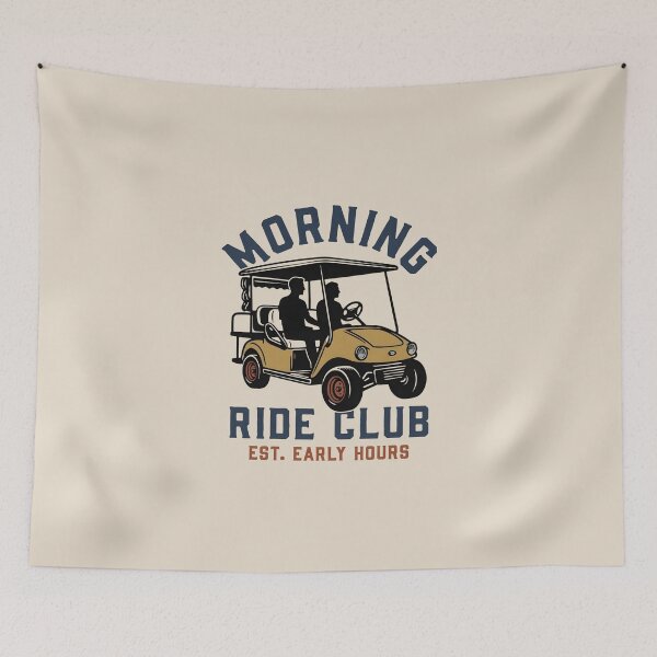 Item preview, Morning Ride Club Est. Early Hours – Vintage Golf Cart designed and sold by dudelinart.