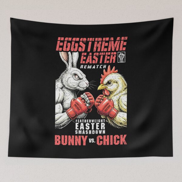 Item preview, MMA Mixed Martial Arts Funny Easter Bunny Chick Fight designed and sold by GrandeDuc.