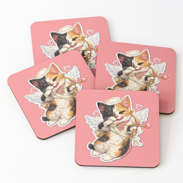 Item preview, Cupid Calico Cat with Heart Arrow designed and sold by Cat-loveparttime.