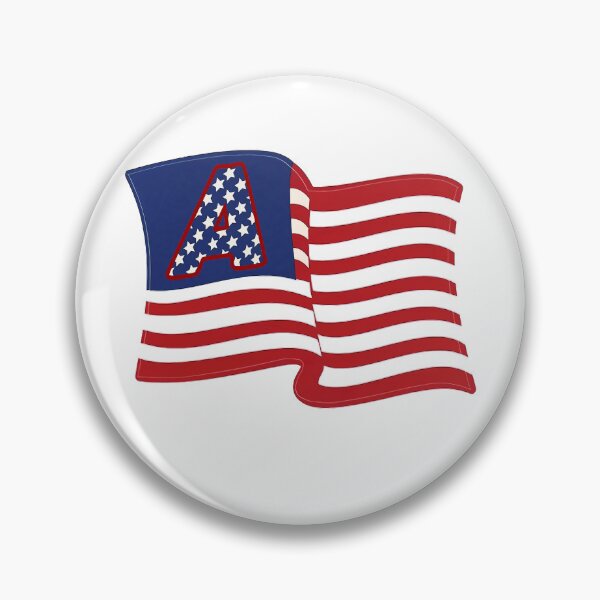 Item preview, The American flag commemorates its 250th anniversary, symbolizes patriotism, and the letter A represents a lucky beginning. designed and sold by RowenaKihn.
