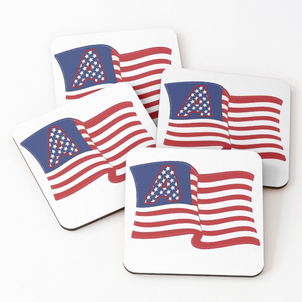 Item preview, The American flag commemorates its 250th anniversary, symbolizes patriotism, and the letter A represents a lucky beginning. designed and sold by RowenaKihn.