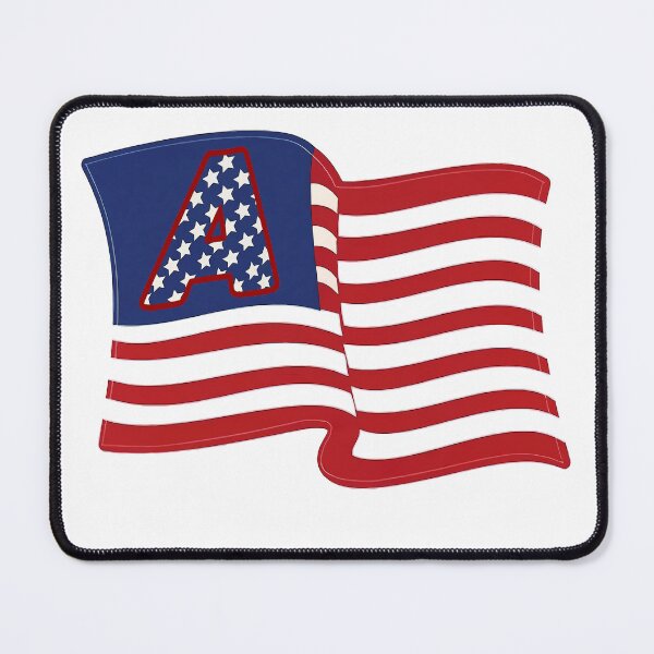 Item preview, The American flag commemorates its 250th anniversary, symbolizes patriotism, and the letter A represents a lucky beginning. designed and sold by RowenaKihn.