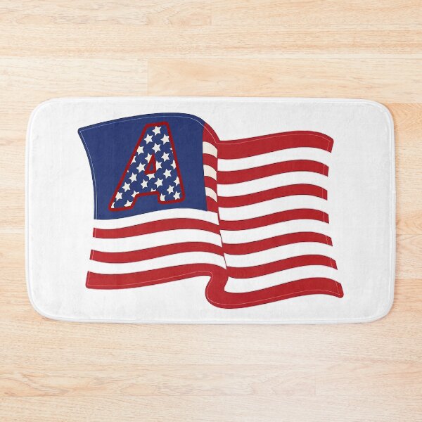 Item preview, The American flag commemorates its 250th anniversary, symbolizes patriotism, and the letter A represents a lucky beginning. designed and sold by RowenaKihn.