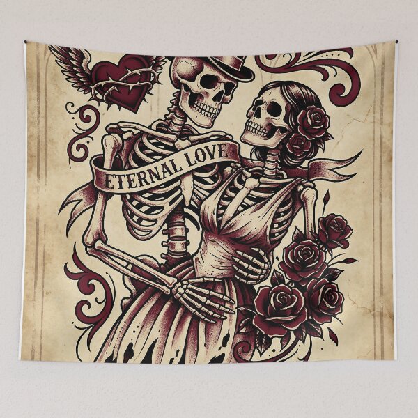 Item preview, Skeleton Couple Forever Love Valentine designed and sold by Glitchart66.