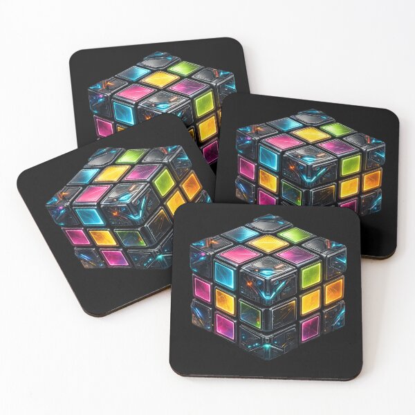 Item preview, Neon Rubik’s Cube – Digital Future Icon designed and sold by DesignsByHania.