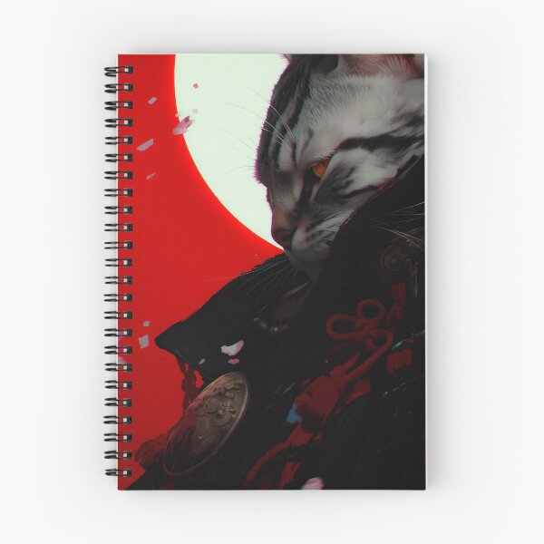 Item preview, The Silver Ronin - Crimson Eclipse - Graphic Samurai Cat designed and sold by Nostosalgos.