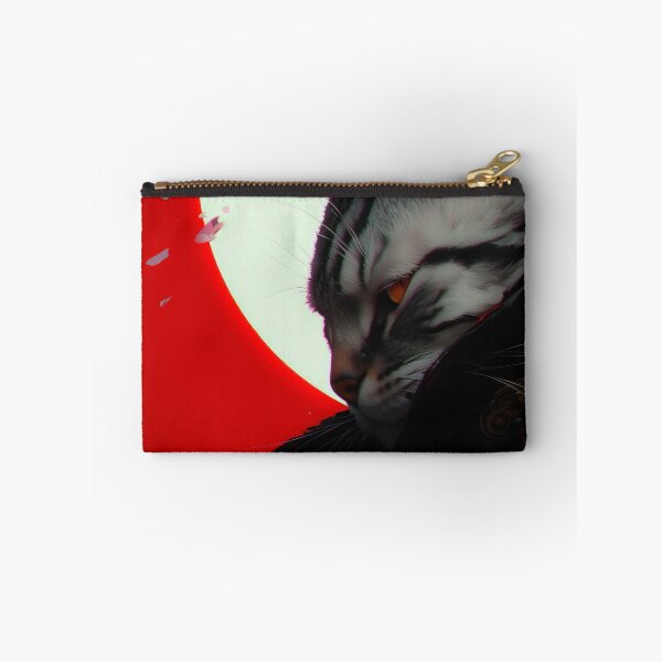 Item preview, The Silver Ronin - Crimson Eclipse - Graphic Samurai Cat designed and sold by Nostosalgos.