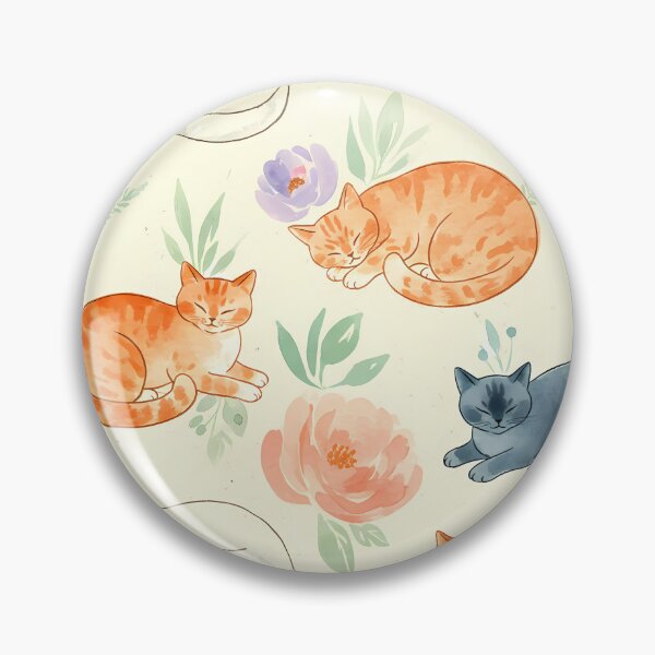 Item preview, Whiskered Whimsy – Sleeping Cats in Bloom designed and sold by meesub.