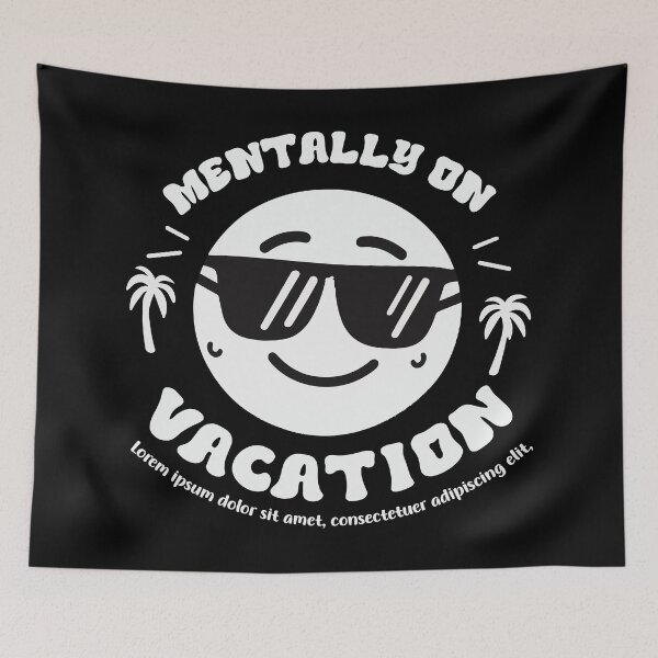 Item preview, Mentally On Vacation Funny Emoji - Tropical Palm Tree Summer Vibes Travel Gift designed and sold by Design-Pro-21.