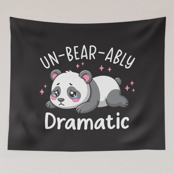 Item preview, Un-bear-ably Dramatic - Cute Sad Panda Pun Design designed and sold by Brogress Project.