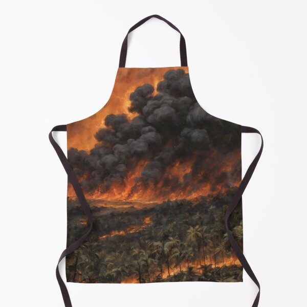 Item preview, Napalm Inferno Over Tropical Jungle – Dramatic War Oil Painting designed and sold by Visualynx.